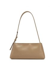 Calvin Klein Torebka Embossed Logo Shoulder Bag K60K612550 Beżowy. Brązowe torebki klasyczne damskie CALVIN KLEIN, bez wzorów, ze skóry, bez dodatków. Za 359.99 zł.