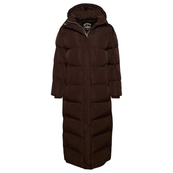 Damska kurtka maxi z kapturem Superdry. Brązowe kurtki damskie Superdry., s, bez wzorów, z elastanu, z kapturem. Za 906.35 zł.