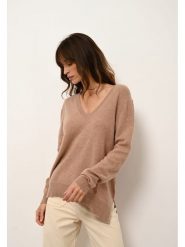Just Cashmere Kaszmirowy sweter "Opal" w kolorze jasnobrązowym rozmiar: S. Brązowe swetry klasyczne damskie Just Cashmere, s, z kaszmiru, bez kołnierzyka. Za 369.99 zł.