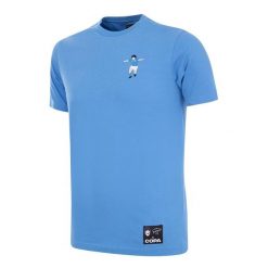 Koszulka dla dorosłych - Maradona x COPA Nápoles Bordado - Niebieski. Niebieskie t-shirty sportowe męskie COPA FOOTBALL, l, bez ramiączek, do piłki nożnej. Za 211.98 zł.