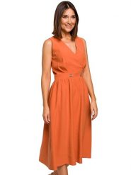 Stylove Sukienka w kolorze pomarańczowym rozmiar: L. Pomarańczowe sukienki damskie Stylove, l, bez wzorów, bez kołnierzyka, bez ramiączek, midi. Za 189.74 zł.