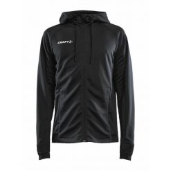 Bluza z kapturem Craft Evolve. Czarne bluzy sportowe męskie Craft, bez wzorów, z materiału, bez kołnierzyka, bez ramiączek. Za 293.75 zł.