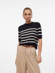 Vero Moda Sweter w kolorze kremowo-czarnym rozmiar: L. Brązowe swetry klasyczne damskie Vero Moda, l, ze splotem, bez kołnierzyka. Za 105.38 zł.