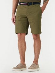 Tommy Hilfiger Szorty materiałowe Denton MW0MW42349 Khaki Slim Fit. Brązowe szorty męskie Tommy Hilfiger, bez wzorów, z bawełny. Za 369.99 zł.