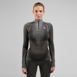 Bluza termoaktywna damska Odlo Blackcomb Eco BL Top Turtle Neck LS Half Zip. Czarne bluzy bez kaptura damskie Odlo, l, z materiału. Za 419.99 zł.