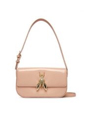 Patrizia Pepe Torebka 8B0231/L125 Beżowy. Brązowe listonoszki damskie Patrizia Pepe, bez wzorów, z lakierowanej skóry, lakierowane, bez dodatków. Za 1,219.00 zł.