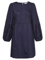 MOSS COPENHAGEN Sukienka "Luana Renita" w kolorze granatowym rozmiar: XS. Niebieskie sukienki damskie MOSS COPENHAGEN, na imprezę, s, bez wzorów, z wiskozy, bez kołnierzyka, bez ramiączek, mini. Za 114.17 zł.