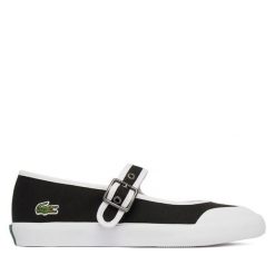Baleriny Lacoste. Czarne baleriny damskie Lacoste, bez wzorów, bez obcasa. Za 337.99 zł.