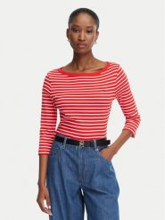 Tommy Hilfiger Bluzka Cody Boat-Nk WW0WW49928 Biały Regular Fit. Białe bluzki damskie Tommy Hilfiger, l, bez wzorów, z bawełny, bez ramiączek. Za 249.99 zł.