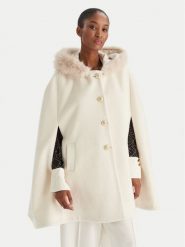 YES LONDON Płaszcz wełniany CD1223ECO Écru Regular Fit. Płaszcze damskie YES LONDON, na zimę, bez wzorów, z syntetyku. Za 2,179.00 zł.