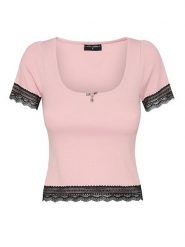 Vive Maria Koszulka "Sweet Cropped" w kolorze jasnoróżowym rozmiar: M. Różowe bluzki damskie Vive Maria, m, bez wzorów, prążkowane, bez kołnierzyka, bez ramiączek. Za 61.46 zł.