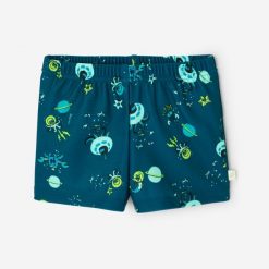 Pielucho-bokserki kąpielowe dla malucha Nabaiji. Niebieskie kąpielówki męskie Decathlon, m, bez wzorów, z materiału. Za 44.99 zł.