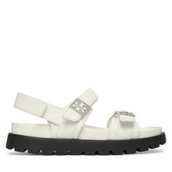 Sandały Tory Burch. Białe sandały damskie Tory Burch, bez wzorów, bez obcasa, na płaskiej podeszwie. Za 1,659.00 zł.