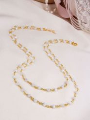 Pierres de Jade Pozłacany naszyjnik z elementami ozdobnymi - dł. 47 cm rozmiar: onesize. Białe naszyjniki damskie Pierres de Jade, pozłacane. Za 69.99 zł.