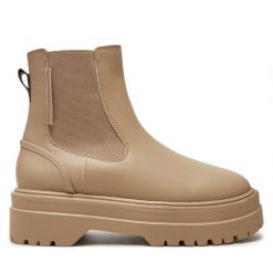 Sztyblety Tommy Hilfiger. Brązowe botki damskie Tommy Hilfiger, bez obcasa, na płaskiej podeszwie, bez zapięcia. Za 359.99 zł.
