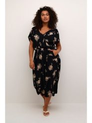KAFFE curve Sukienka w kolorze czarnym rozmiar: 50. Czarne sukienki damskie KAFFE curve, na co dzień, bez wzorów, z wiskozy, bez kołnierzyka, bez ramiączek, midi, proste. Za 104.99 zł.