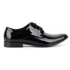 Olivier Buty męskie wizytowe skóra lakierki 305LU czarne. Czarne buty wizytowe męskie ze skóry, bez zapięcia. Za 453.66 zł.