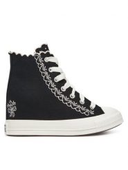 Converse Trampki Chuck Taylor All Star Wedge A13546C Czarny. Czarne trampki i tenisówki damskie Converse, bez wzorów, z materiału. Za 279.99 zł.