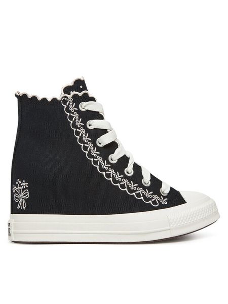 Converse Trampki Chuck Taylor All Star Wedge A13546C Czarny. Czarne trampki i tenisówki damskie Converse, bez wzorów, z materiału. Za 279.99 zł.