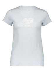 New Balance Koszulka "Essentials" w kolorze błękitnym rozmiar: S. Niebieskie bluzki damskie New Balance, s, bez wzorów, z bawełny, bez kołnierzyka, bez ramiączek. Za 83.42 zł.