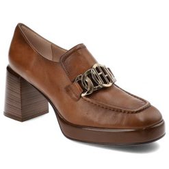 Brązowe Półbuty Hispanitas Damskie Eleganckie Obuwie. Brązowe półbuty damskie Hispanitas, bez wzorów, ze skóry, biznesowe, bez obcasa, na obcasie. Za 509.00 zł.