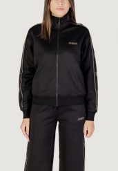 Bluza Kobieta GUESS ACTIVE OCTAVIA HIGH NECK FULL-ZIP SWE. Czarne bluzy sportowe damskie Guess Active, m, z aplikacjami, z lycry, bez ramiączek, bez kaptura. Za 439.15 zł.