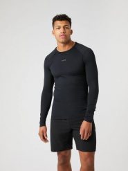 Bjorn_borg BORG SOFT COMPRESSION LS T-SHIRT czarny. Czarne t-shirty męskie Björn Borg, m, bez wzorów, bez kołnierzyka. Za 288.00 zł.