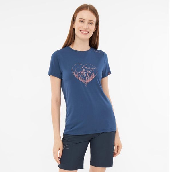 Koszulka turystyczna damska Viking Lenta Bamboo. Niebieskie bluzki sportowe damskie VIKING, m, bez wzorów, bez ramiączek. Za 129.90 zł.