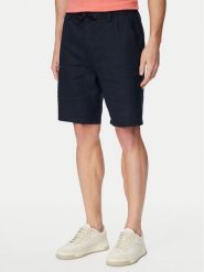 BOSS Szorty materiałowe 50559178 Granatowy Regular Fit. Niebieskie szorty męskie Boss, bez wzorów, ze lnu. Za 599.99 zł.