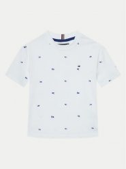 Tommy Hilfiger T-Shirt KB0KB09353 M Biały Regular Fit. Białe t-shirty chłopięce Tommy Hilfiger, bez wzorów, z bawełny, bez ramiączek. Za 89.99 zł.
