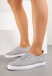 Szare Klasyczne Tenisówki z Elastyczną Wstawką Sepelle. Szare trampki i tenisówki damskie Born2be, bez wzorów, z jeansu. Za 44.99 zł.