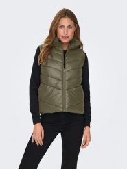 JDY Kamizelka pikowana w kolorze khaki rozmiar: S. Brązowe kamizelki damskie JDY, s. Za 61.02 zł.