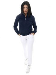 Bluza z bawełna z kieszenie na co dzień na siłownię. Niebieskie bluzy bez kaptura damskie LEONE 1947 APPAREL, xl, z bawełny. Za 248.39 zł.