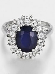 DIAMANTA Złoty pierścionek "Soleil Bleu" z diamentami rozmiar: 55. Niebieskie pierścionki damskie DIAMANTA, z diamentem, złote. Za 2,132.20 zł.