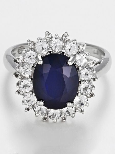 DIAMANTA Złoty pierścionek "Soleil Bleu" z diamentami rozmiar: 49. Niebieskie pierścionki damskie DIAMANTA, z diamentem, złote. Za 2,522.99 zł.