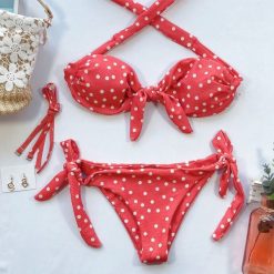 Bikini bez ramiączek w kropki na plażę i basen Phyliss. Czarne bikini damskie Intica, bez wzorów. Za 129.00 zł.