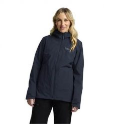 Kurtka w góry damska Jack Wolfskin 1115621C0412. Niebieskie kurtki damskie Jack Wolfskin, l, bez wzorów, z materiału, z kapturem. Za 1,094.00 zł.