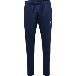 Spodnie do biegania Hummel Essential. Niebieskie spodnie dresowe damskie HUMMEL, bez wzorów, z dresówki. Za 152.50 zł.
