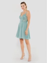 Swing Sukienka koktajlowa 5AE19300 Zielony Regular Fit. Zielone sukienki damskie Swing, bez wzorów, z syntetyku, wizytowe, bez kołnierzyka, bez ramiączek. Za 749.99 zł.