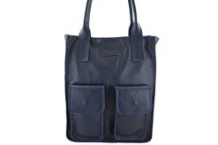 Shopperka skórzana BARBERINI'S 952-4 granatowa. Niebieskie shopper bag damskie Barberinis, bez wzorów, ze skóry, małe, bez dodatków. Za 339.99 zł.