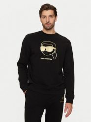 KARL LAGERFELD Bluza 705462 551900 Czarny Regular Fit. Czarne bluzy bez kaptura męskie Karl Lagerfeld, m, z bawełny. Za 379.99 zł.