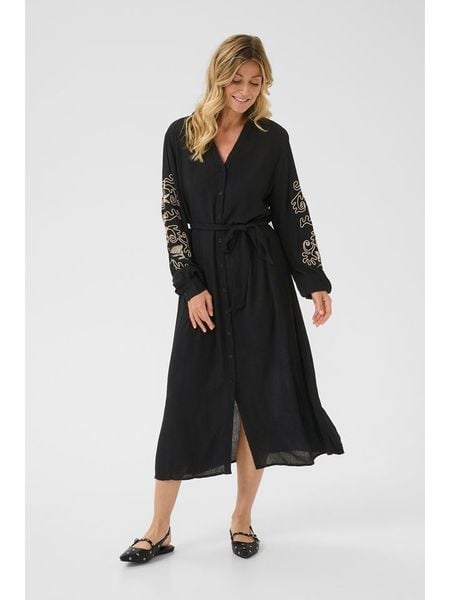 Cream Sukienka w kolorze czarnym rozmiar: 34. Czarne sukienki damskie Cream, na co dzień, bez wzorów, z tkaniny, bez kołnierzyka, bez ramiączek, maxi, proste. Za 119.68 zł.