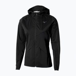 Kurtka do biegania damska Mizuno Tech Thermal Charge Hooded. Czarne kurtki damskie Mizuno, bez wzorów, bez kaptura. Za 429.99 zł.