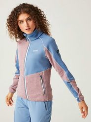 Regatta Kurtka polarowa "Lindalla VII" w kolorze błękitno-jasnoróżowym rozmiar: 40. Niebieskie kurtki damskie Regatta, bez wzorów, z materiału, bez kaptura. Za 124.45 zł.
