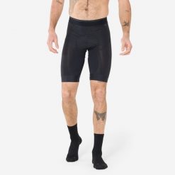 Second Life - Spodenki pod szorty na rower MTB męskie... - Stan Doskonały. Czarne szorty męskie ROCKRIDER, bez wzorów, z elastanu. Za 72.00 zł.
