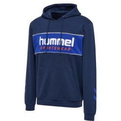 Bluza z kapturem Hummel Legacy Julian. Niebieskie bluzy sportowe damskie HUMMEL, bez wzorów, bez ramiączek, z kapturem. Za 277.50 zł.