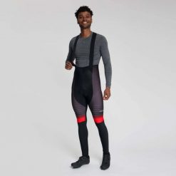 Spodnie rowerowe męskie Rogelli Stryde z wkładką i szelkami. Czarne spodnie sportowe męskie Rogelli, bez wzorów, z elastanu, eleganckie. Za 435.00 zł.