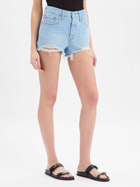 Levi's szorty dżinsowe - 501® Kobiety Jeansy niebieski, 27. Niebieskie szorty damskie Levi's, z aplikacjami, z jeansu. Za 229.95 zł.