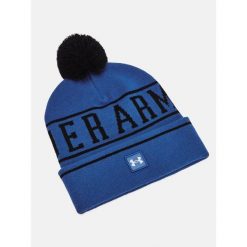 Czapka zimowa męska Under Armour ciepła z pomponem. Niebieskie czapki męskie Under Armour, na zimę, bez wzorów. Za 124.20 zł.