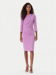Rinascimento Sukienka koktajlowa CFC0126154003 Różowy Slim Fit. Czerwone sukienki damskie RINASCIMENTO, s, bez wzorów, z syntetyku, wizytowe, bez kołnierzyka, bez ramiączek. Za 529.99 zł.